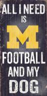 Michigan Wolverines Football & Dog Wood Sign