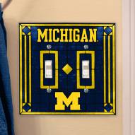 Michigan Wolverines Glass Double Switch Plate Cover