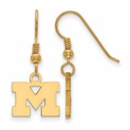 Michigan Wolverines Sterling Silver Gold Plated Extra Small Dangle Earrings