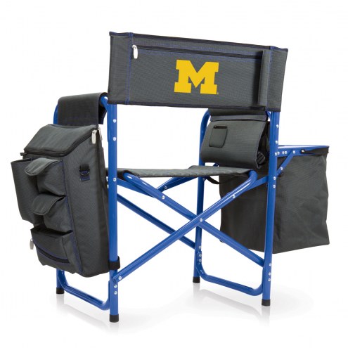 Michigan Wolverines Gray/Blue Fusion Folding Chair