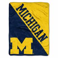Michigan Wolverines Halftone Raschel Blanket
