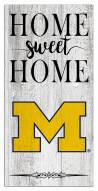 Michigan Wolverines Home Sweet Home Whitewashed 6" x 12" Sign