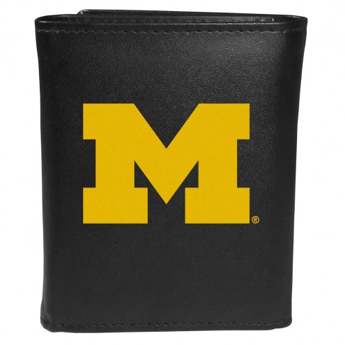 Michigan Wolverines Large Logo Leather Tri-fold Wallet