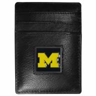 Michigan Wolverines Leather Money Clip/Cardholder