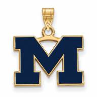 Michigan Wolverines Sterling Silver Gold Plated Small Pendant
