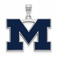 Michigan Wolverines Sterling Silver Large Pendant