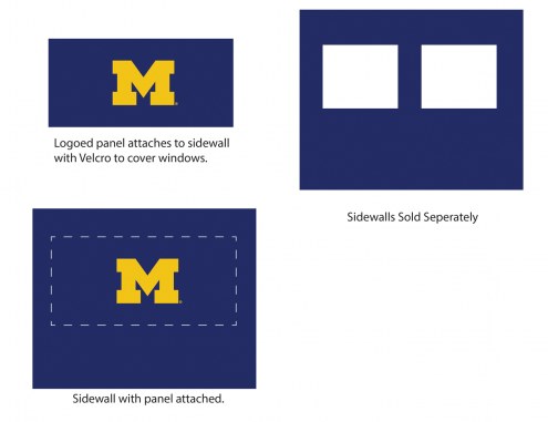 Michigan Wolverines Logo Canopy Sidewall Panel (Attaches to Window Sidewall)