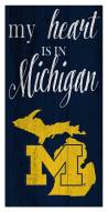 Michigan Wolverines My Heart State 6" x 12" Sign