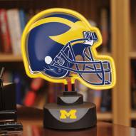 Michigan Wolverines Neon Helmet Desk Lamp