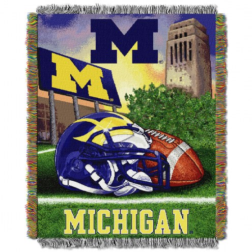 Michigan Wolverines NCAA Woven Tapestry Throw / Blanket