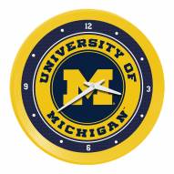 Michigan Wolverines Ribbed Frame Wall Clock
