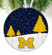 Michigan Wolverines Snow Scene Ornament