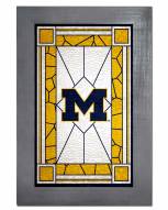 Michigan Wolverines Stained Glass with Frame