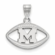 Michigan Wolverines Sterling Silver Football Pendant