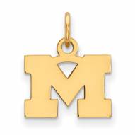Michigan Wolverines Sterling Silver Gold Plated Extra Small Pendant