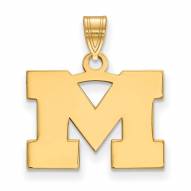 Michigan Wolverines Sterling Silver Gold Plated Small Pendant