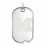 Michigan Wolverines Sterling Silver Large Dog Tag