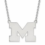 Michigan Wolverines Sterling Silver Large Pendant Necklace