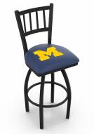 Michigan Wolverines Swivel Bar Stool with Jailhouse Style Back