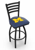 Michigan Wolverines Swivel Bar Stool with Ladder Style Back