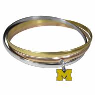 Michigan Wolverines Tri-color Bangle Bracelet
