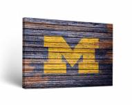 Michigan Wolverines Weathered Canvas Wall Art