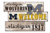 Michigan Wolverines Welcome 3 Plank Sign