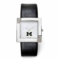 Michigan Wolverines Women's Glamour Leather Watch
