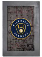 Milwaukee Brewers 11" x 19" City Map Framed Sign