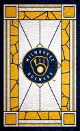 Milwaukee Brewers 11" x 19" Stained Glass Sign