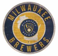 Milwaukee Brewers 12" Circle with State Sign