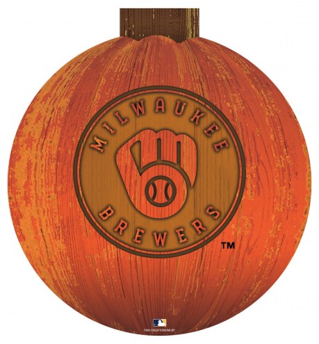 Milwaukee Brewers 12&quot; Halloween Pumpkin Sign