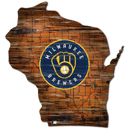 Milwaukee Brewers 12&quot; Roadmap State Sign