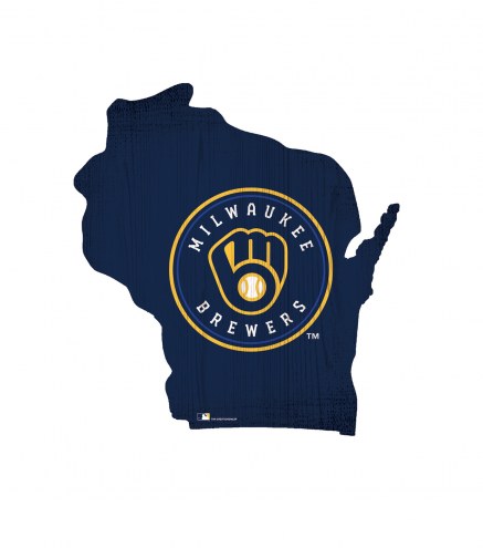 Milwaukee Brewers 12&quot; Team Color Logo State Sign