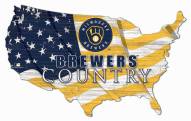 Milwaukee Brewers 15" USA Flag Cutout Sign