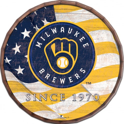 Milwaukee Brewers 16&quot; Flag Barrel Top
