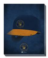 Milwaukee Brewers 16" x 20" Ghost Helmet Canvas Print