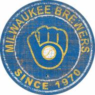 Milwaukee Brewers 24" Heritage Logo Round Sign