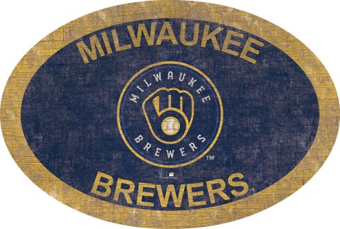 Milwaukee Brewers 46&quot; Team Color Oval Sign