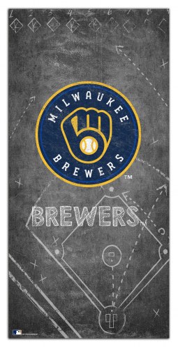 Milwaukee Brewers 6&quot; x 12&quot; Chalk Playbook Sign