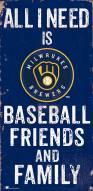 Milwaukee Brewers 6" x 12" Friends & Family Sign