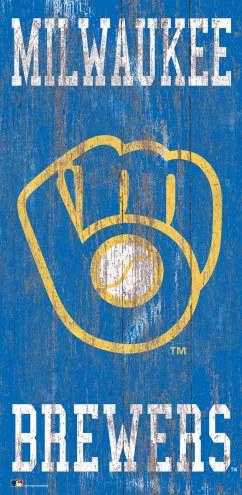 Milwaukee Brewers 6&quot; x 12&quot; Heritage Logo Sign