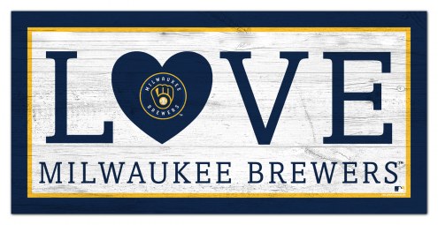 Milwaukee Brewers 6&quot; x 12&quot; Love Sign