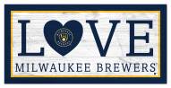 Milwaukee Brewers 6" x 12" Love Sign