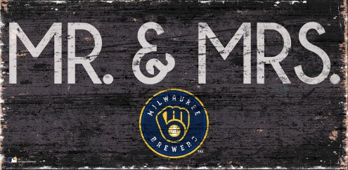 Milwaukee Brewers 6&quot; x 12&quot; Mr. & Mrs. Sign