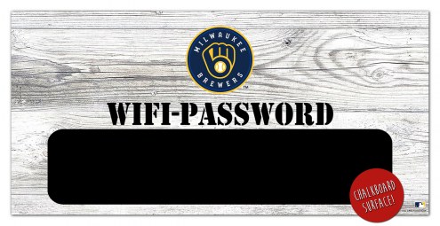 Milwaukee Brewers 6&quot; x 12&quot; Wifi Password Sign
