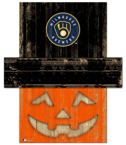 Milwaukee Brewers 6&quot; x 5&quot; Pumpkin Head