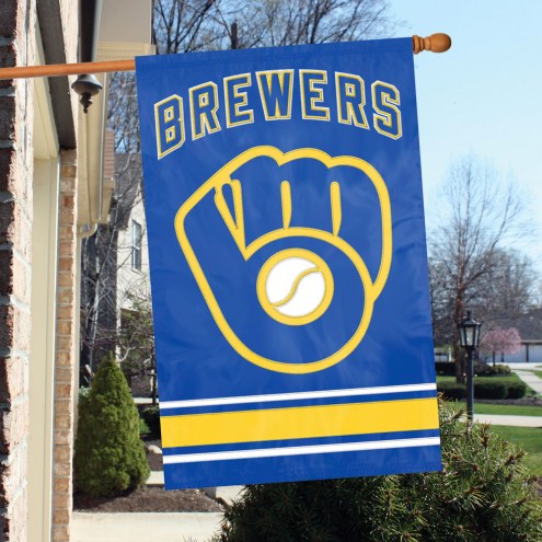 Milwaukee Brewers Applique 2-Sided Banner Flag