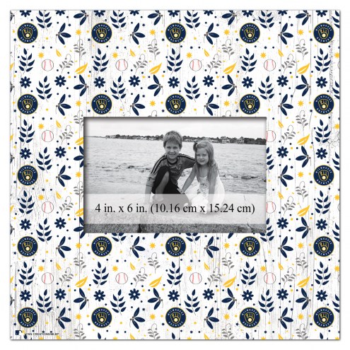 Milwaukee Brewers Floral Pattern 10&quot; x 10&quot; Picture Frame