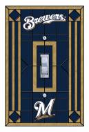 Milwaukee Brewers Glass Single Light Switch Plate Cover